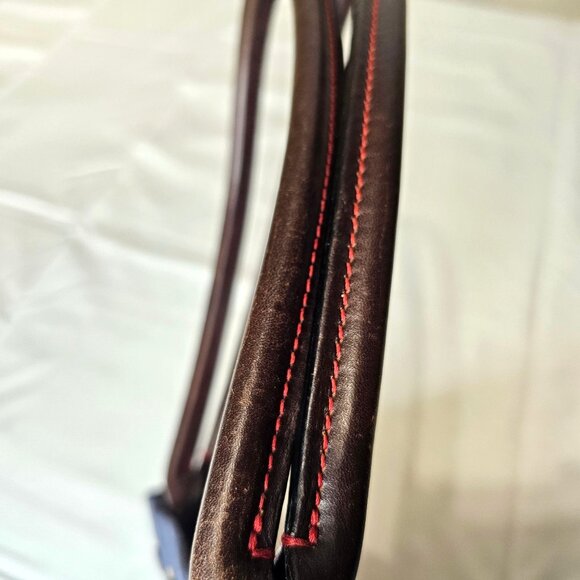 Vintage Dooney & Bourke Denim Tote Leather Trim Double Handles Eyelet - Picture 15 of 16